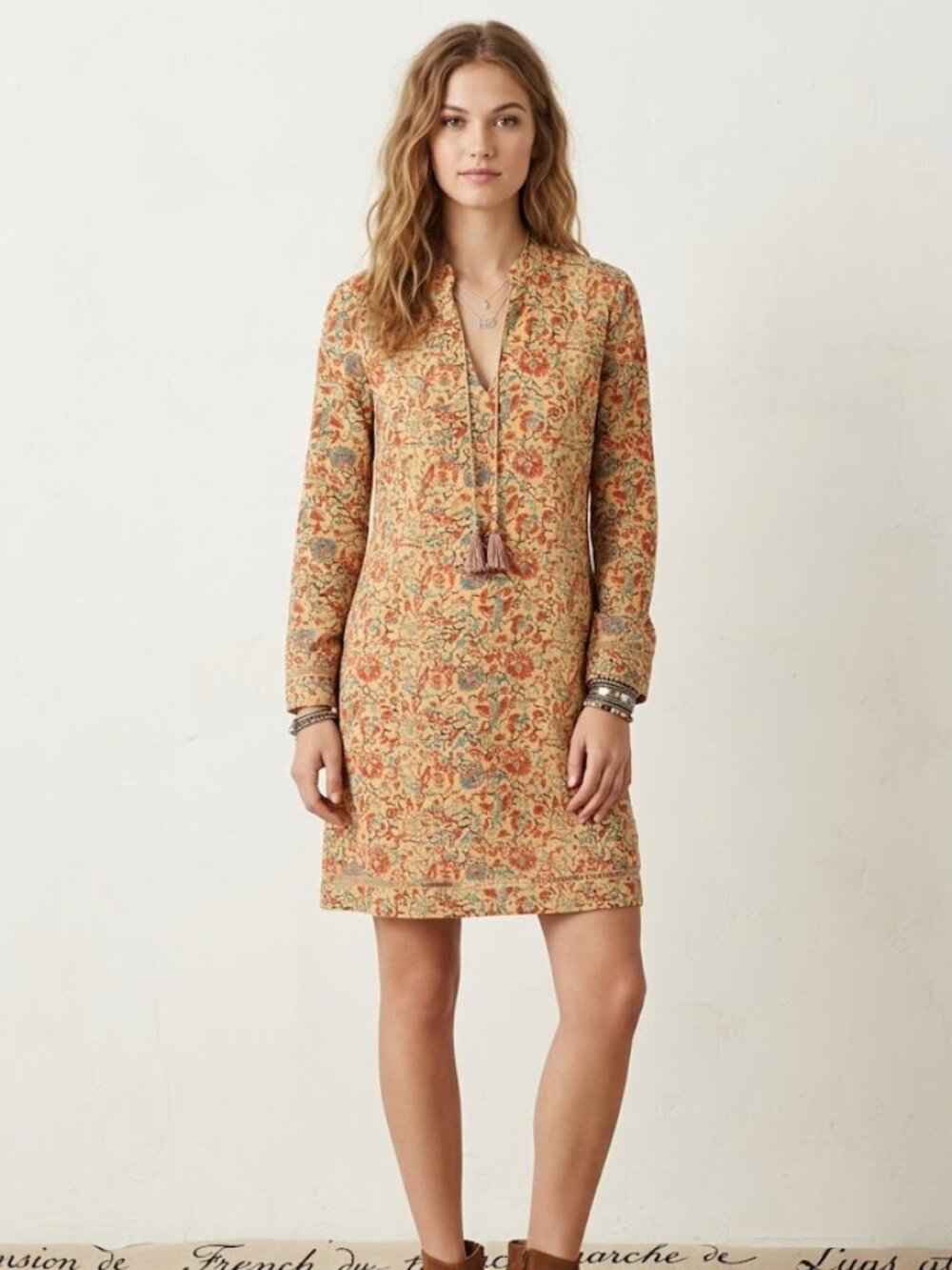 John Robshaw Lucky Brand NEW Lightweight Cotton Lined Tunic Dress, sz S India